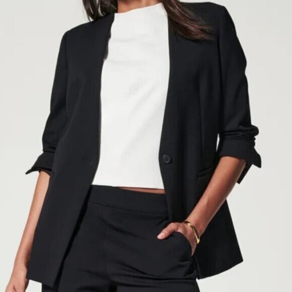 SPANX The Perfect Oversized Blazer In Black Size L - Picture 2 of 16